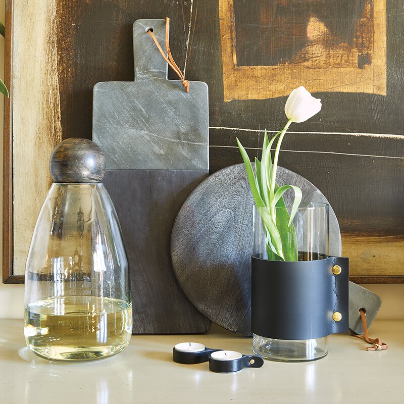 Black Leather Napkin Ring, HOM , Kitchen, Santa Barbara Design Studio by Creative Brands @feelathom