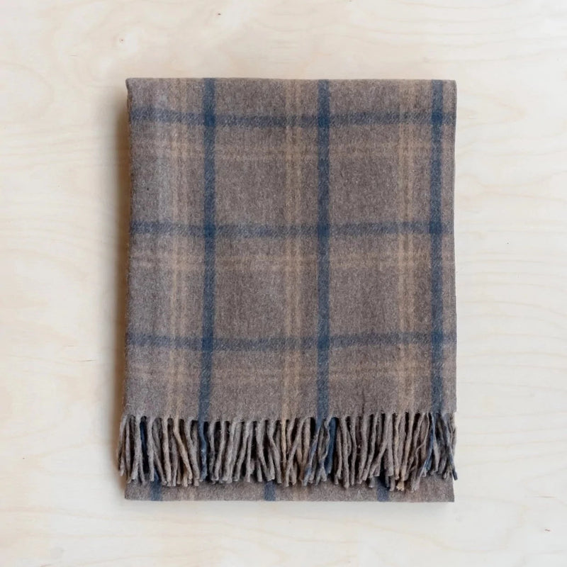 Recycled Wool Throw in Clay Munro Check, FEEL AT HOM , , The Tartan Blanket Co. @feelathom
