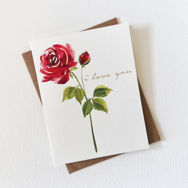 Red Rose Love Card, FEEL AT HOM , Card, Abigail Jayne Design @feelathom