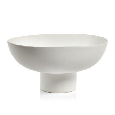 Côte d'Ivoire White Ceramic Footed Bowl, FEEL AT HOM , , Zodax @feelathom