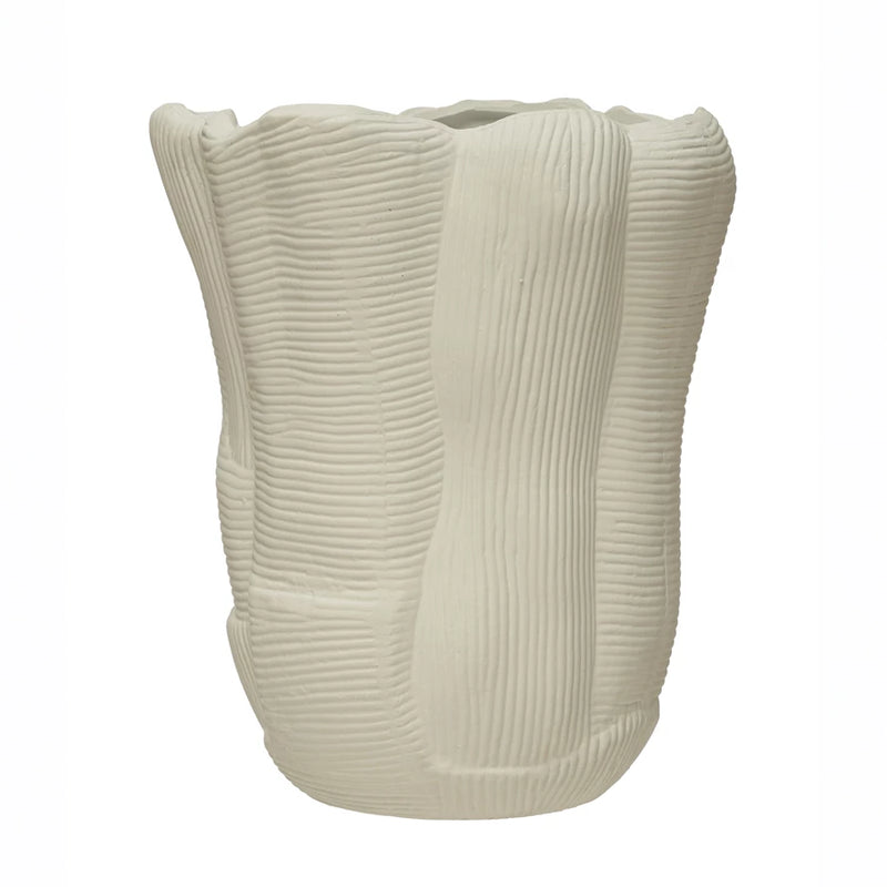 Joella Ruffled Stoneware Vase, HOM , , Creative Co-Op @feelathom