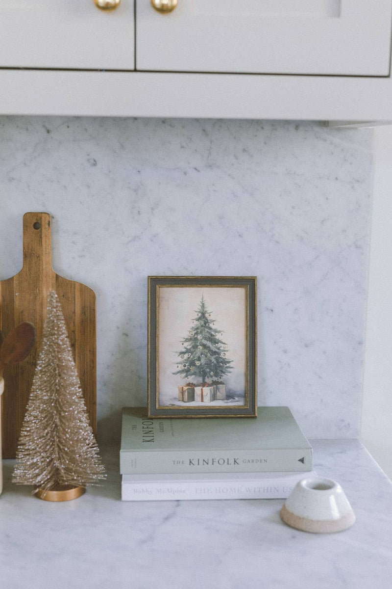 Christmas Tree with Presents Art 7x9