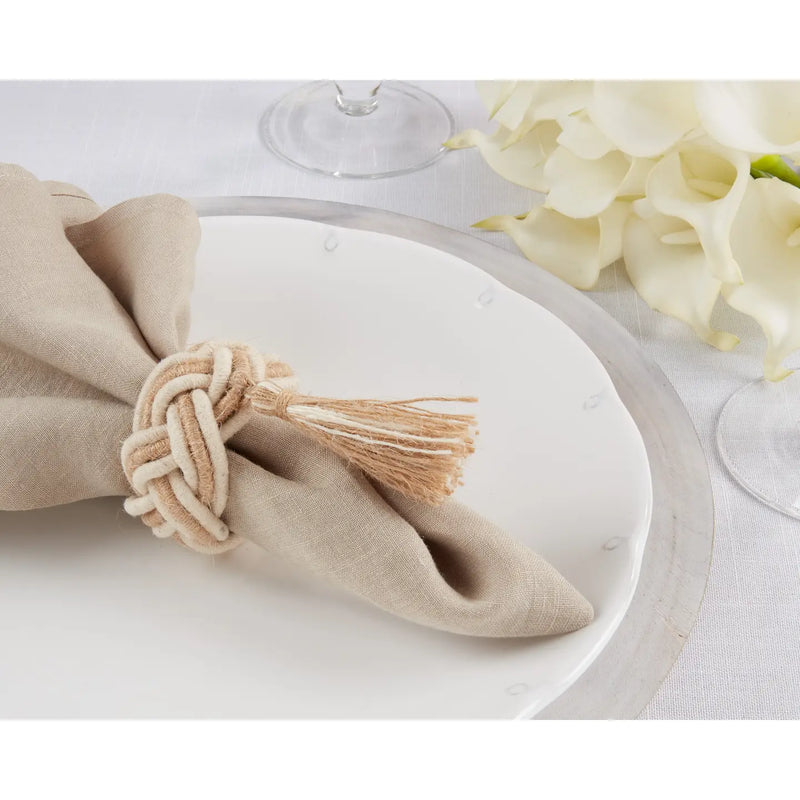 Braided Tassel Napkin Ring, FEEL AT HOM , , Saro Lifestyle @feelathom