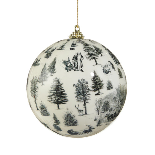 4" Vintage Toile Ornament