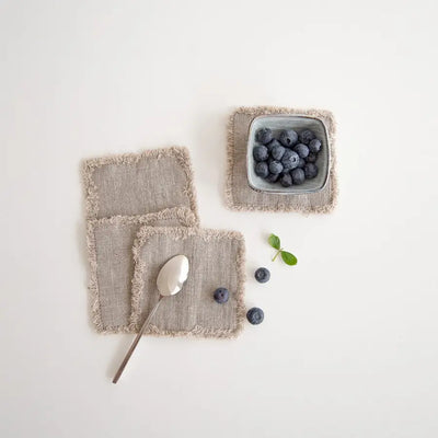 Natural Linen Coasters Set, FEEL AT HOM , , Linen Tales @feelathom