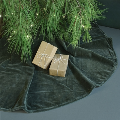 Velvet Tree Skirt - Sage Green