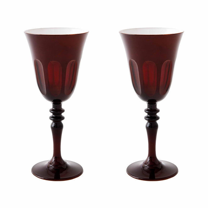 Set of 2 Rialto Wine Glass - Ox Blood