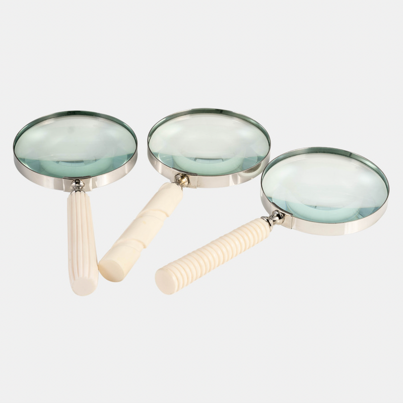 Cream Magnifying Glass, FEEL AT HOM , , Sagebrook Home @feelathom