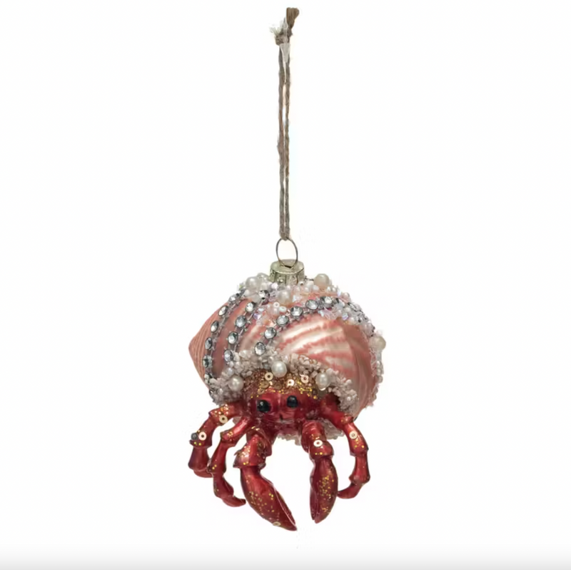 Glass Hermit Crab Ornament