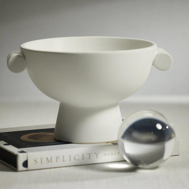Baden Matt White Ceramic Bowl, FEEL AT HOM , , Zodax @feelathom