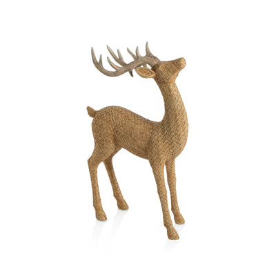 Rattan Textured Deer - Standing, FEEL AT HOM , , Zodax @feelathom