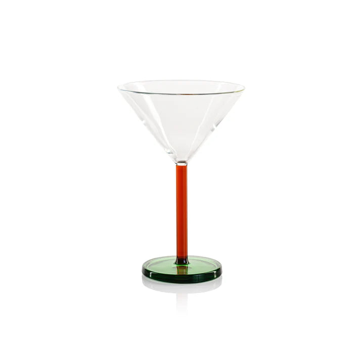 Veglia Martini Glass Amber & Green