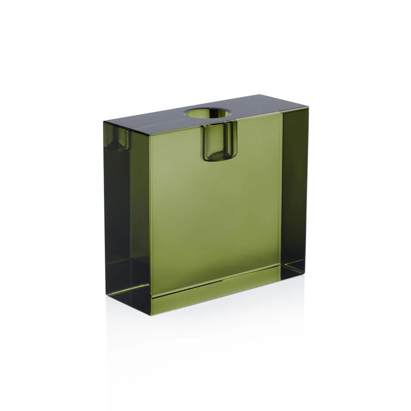Square Crystal Glass Taper Holder