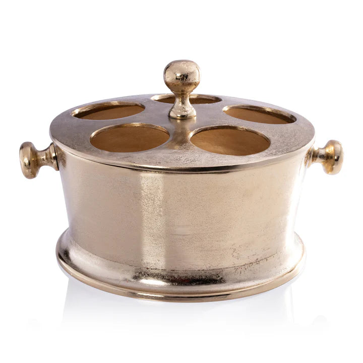 Three Bottle Wine Holder Gold