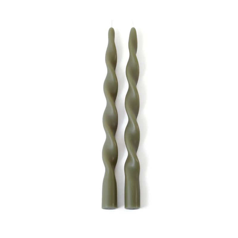 Set of 2 Sage Lumière Twist Formal Candles