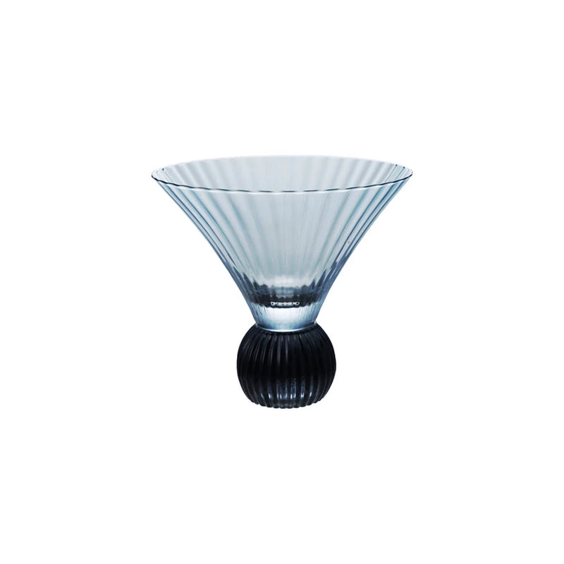 Pleated Blue Martini Glass