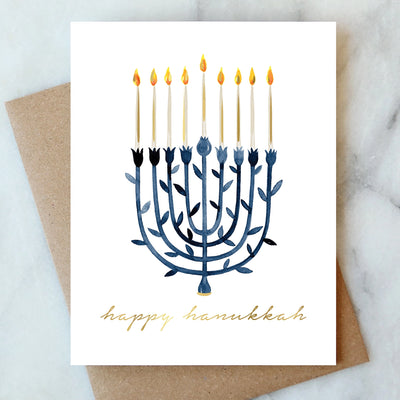 Bright Menorah Hanukkah Greeting Card, FEEL AT HOM , , Abigail Jayne Design @feelathom