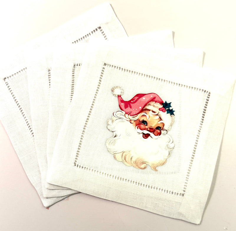 Vintage Santa Cocktail Napkins 