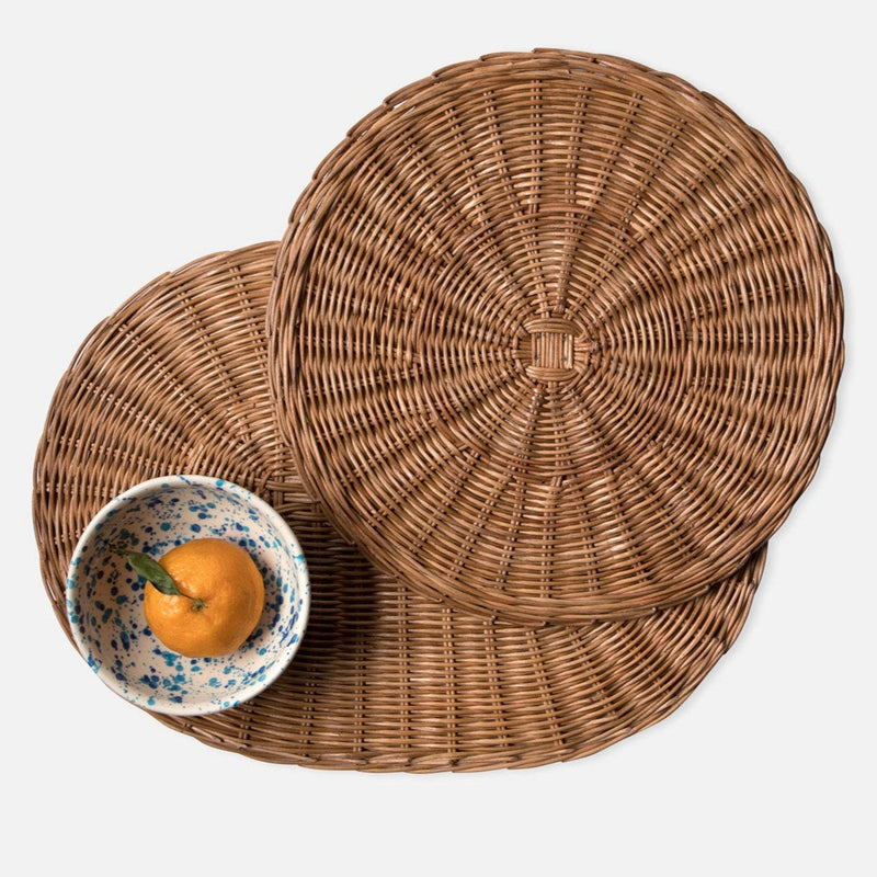 Honey Rattan Placemat Set, FEEL AT HOM , , Blue Pheasant @feelathom