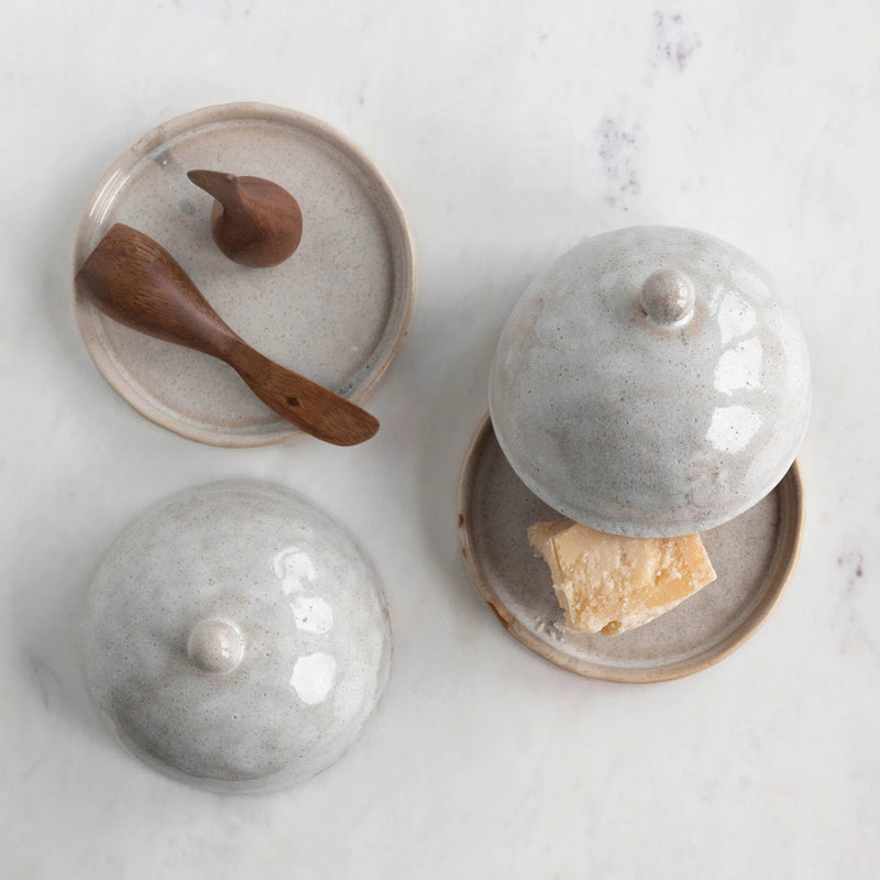 Stoneware Domed Dish with Glaze, FEEL AT HOM , , Creative Co-Op @feelathom