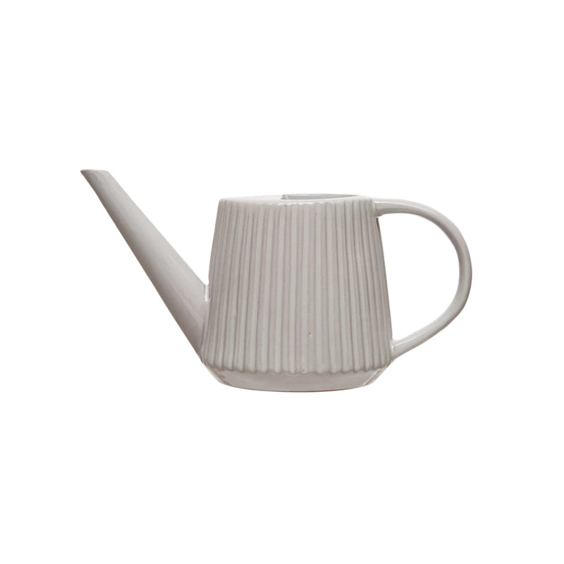 Fluted Ceramic Watering Can, FEEL AT HOM , , Creative Co-Op @feelathom
