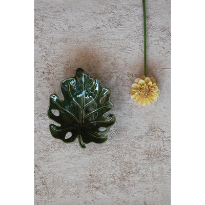 Stoneware Leaf Shaped Bowl, FEEL AT HOM , , Creative Co-Op @feelathom