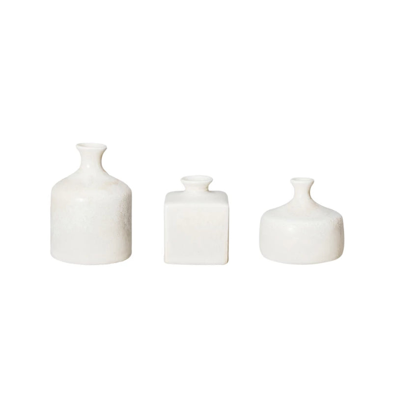 Set of 3 Matte Cream Vases, FEEL AT HOM , , Creative Co-Op @feelathom