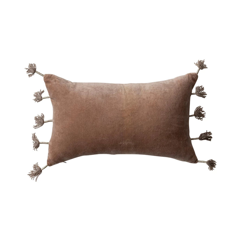 Cocoa Velvet Lumbar Pillow, FEEL AT HOM , , Creative Co-Op @feelathom