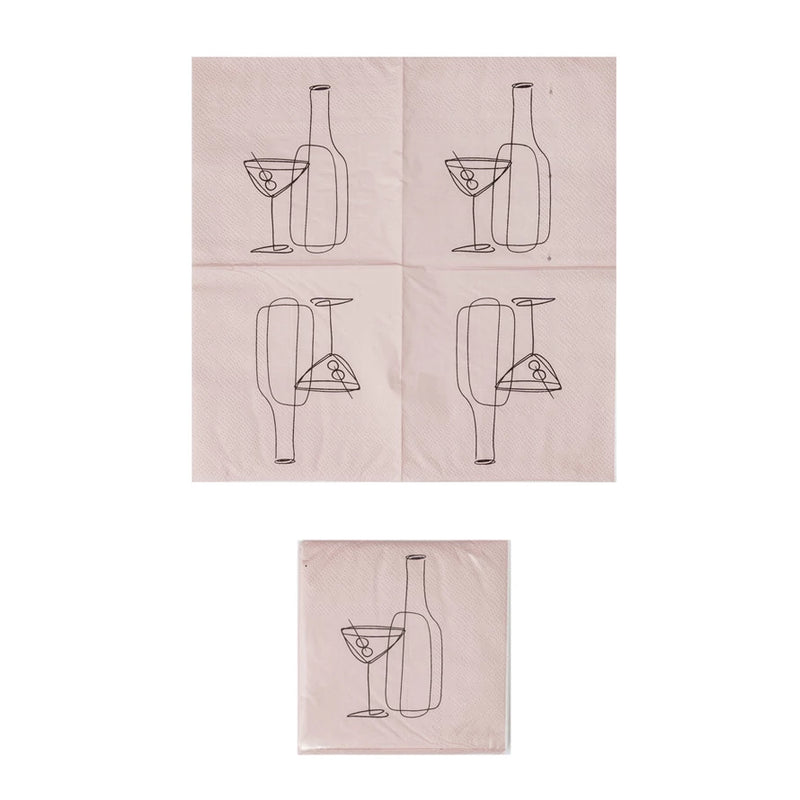 Martini Line Art Cocktail Napkins