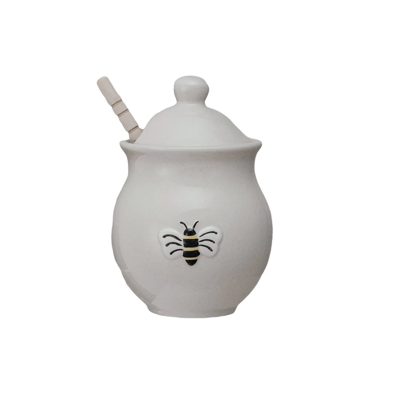 Stoneware Honey Jar