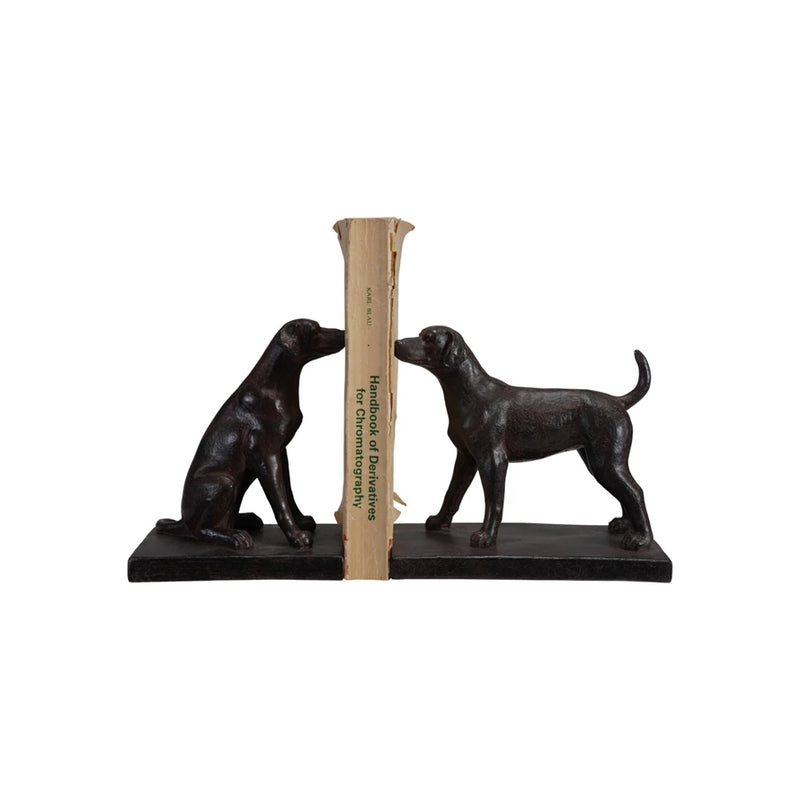 Black Resin Dog Bookends