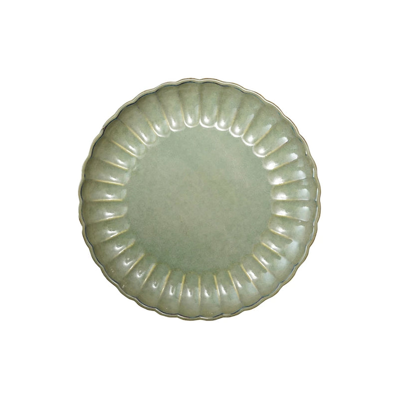 Sage Green Stoneware Fluted Plate