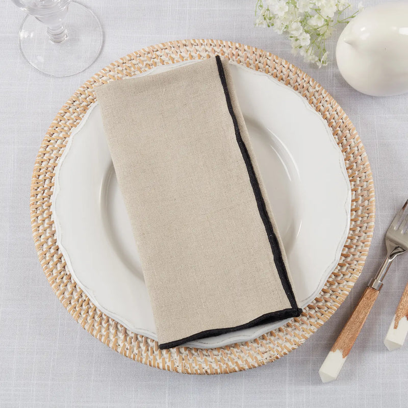 Stonewashed Stitch Border Napkin, FEEL AT HOM , , Saro Lifestyle @feelathom