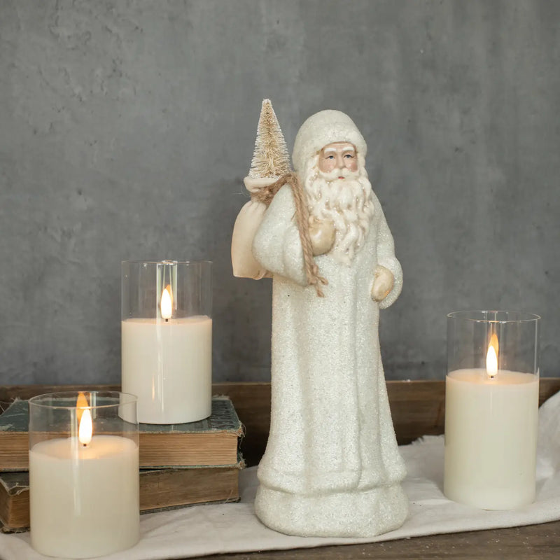 Ivory Santa and Snowy Tree
