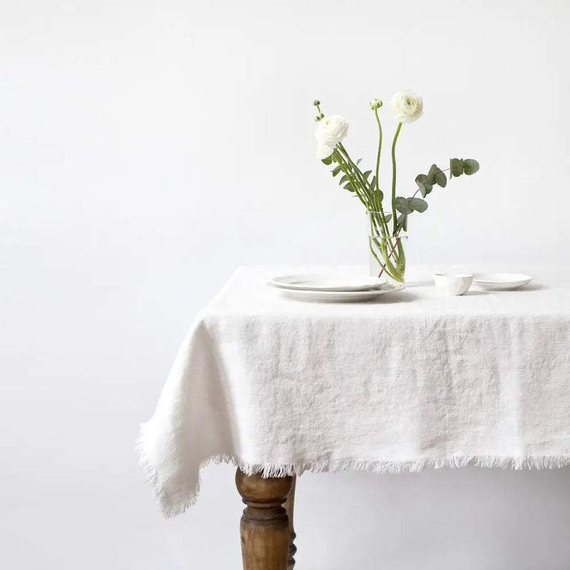 Linen Eyelash Fringe Tablecloth, FEEL AT HOM , Kitchen, Linen Tales @feelathom