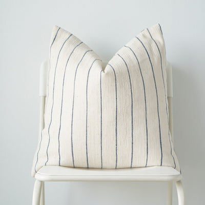 20 x 20 Blue Pin Stripe Vintage Pillow, FEEL AT HOM , , Tshaj @feelathom