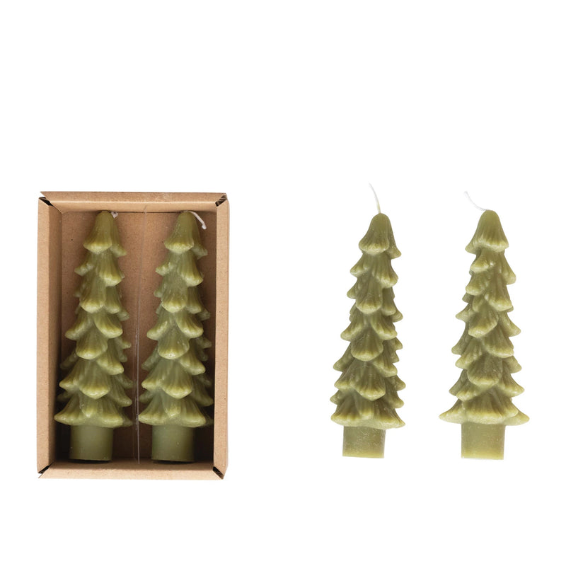 Unscented Tree Shaped Taper Candles Set, FEEL AT HOM , Seasonal & Holiday Decorations, Creative Co-Op @feelathom