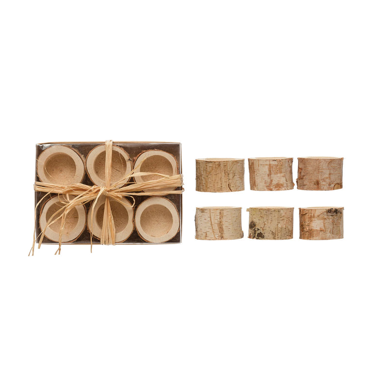 Decorative Birch Wood Containers, Set of 6, FEEL AT HOM , , Creative Co-Op @feelathom