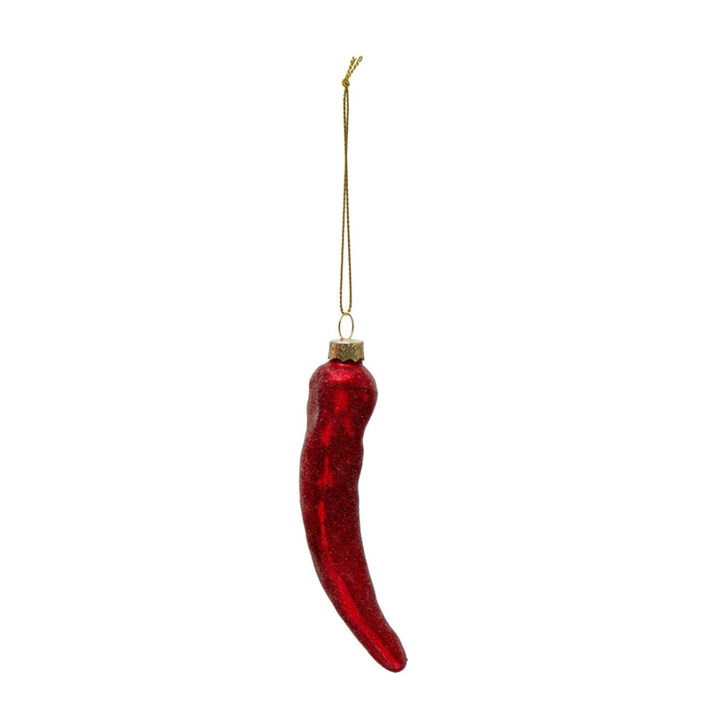 Glass Chili Pepper Ornament, FEEL AT HOM , Seasonal & Holiday Decorations, Creative Co-Op @feelathom