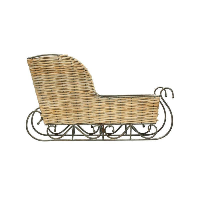 Metal & Bamboo Sleigh, FEEL AT HOM , Seasonal & Holiday Decorations, Creative Co-Op @feelathom