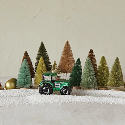 Glass Tractor Ornament, FEEL AT HOM , Seasonal & Holiday Decorations, Creative Co-Op @feelathom