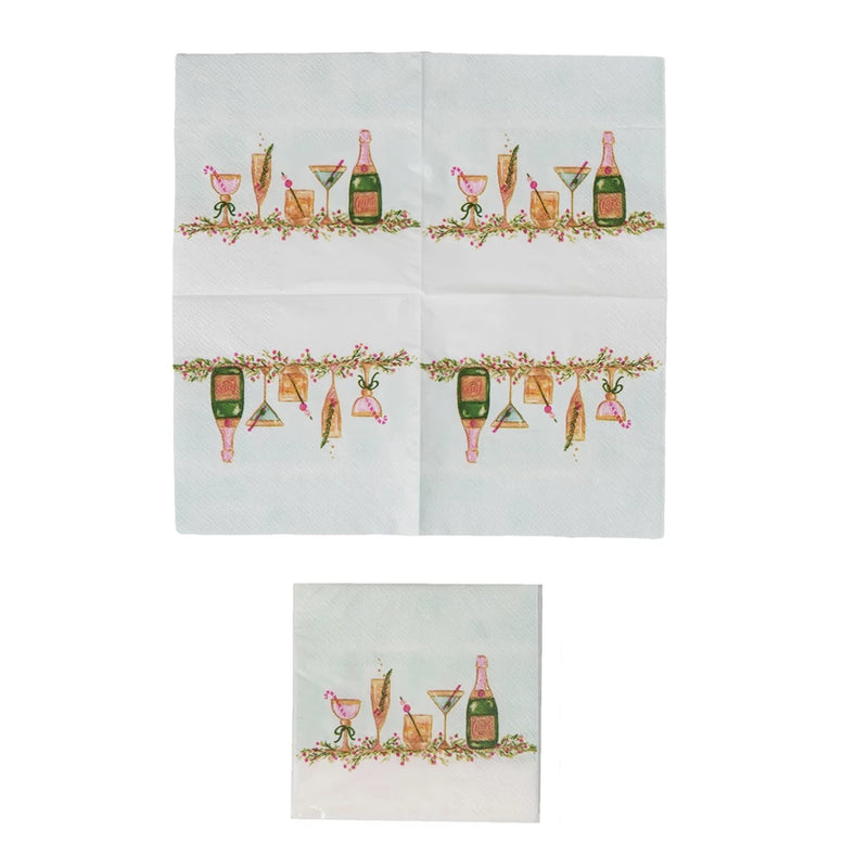 Holiday Cocktails Paper Napkins