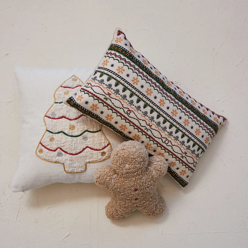 Bouclé Gingerbread Man Pillow