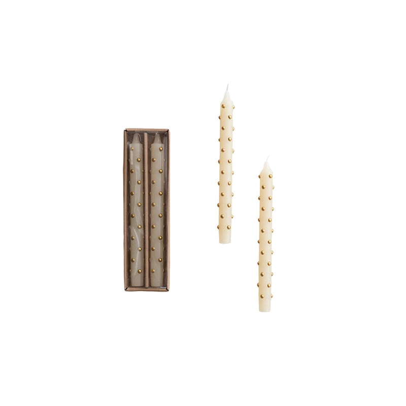Unscented Dot Taper Candles, Set of 2