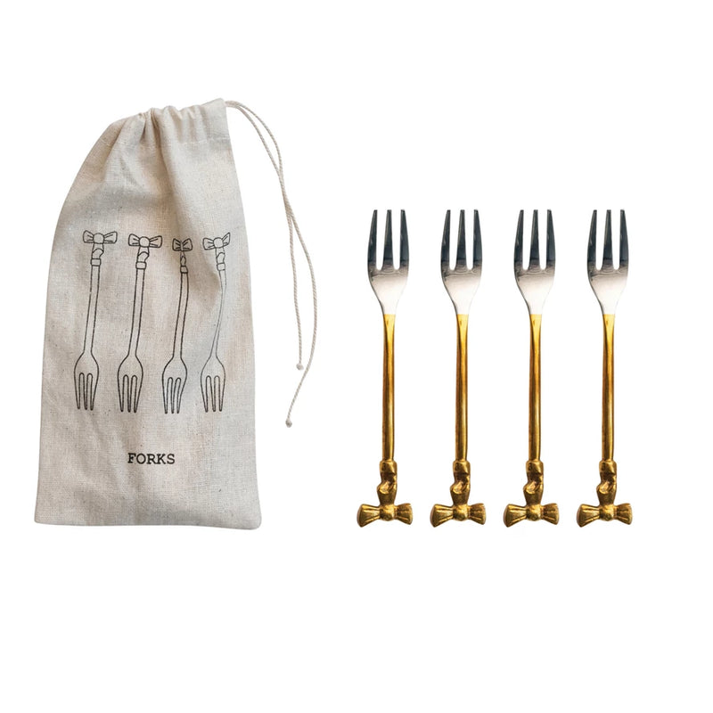 Gold Bow Appetizer Forks