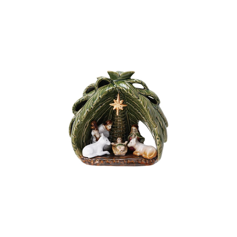 Stoneware Vintage Reproduction Nativity Set