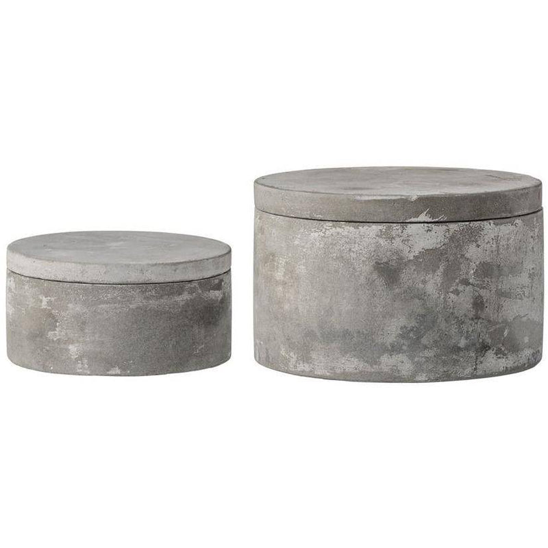 PRE-ORDER Round Cement Boxes Set, HOM , Accent, Bloomingville @feelathom