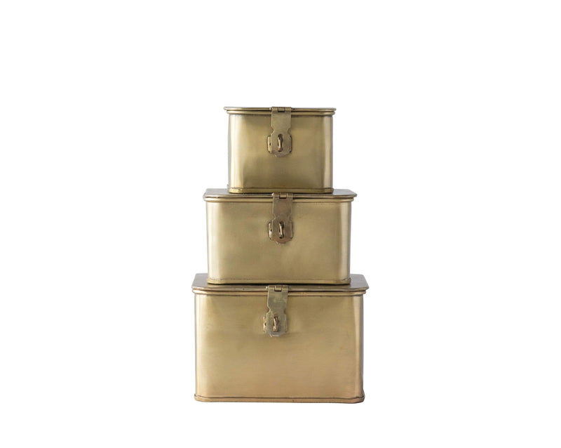 PRE-ORDER Gold Square Metal Boxes, HOM , Accent, Creative Co-Op @feelathom