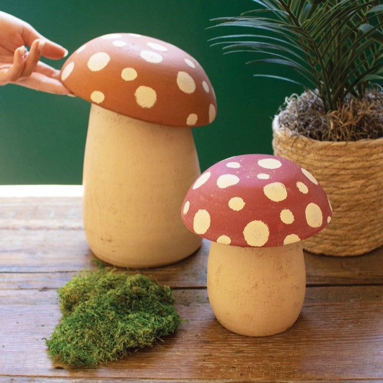 Set of Clay Mushroom Canisters, FEEL AT HOM , , Kalalou @feelathom