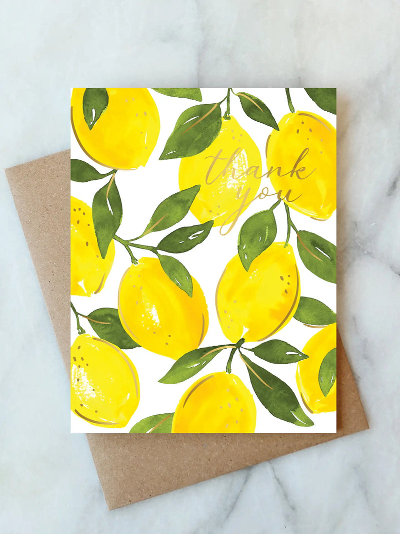 Lemon Thank You Card, FEEL AT HOM , Card, Abigail Jayne Design @feelathom